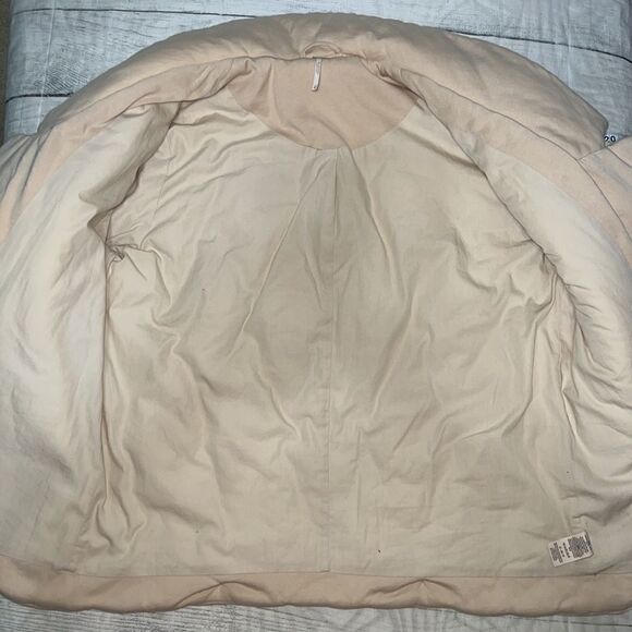 Free People Tawny Pillow Quilted Jacket Coat Cream Puffy Boyfriend sz M Medium - Picture 10 of 10